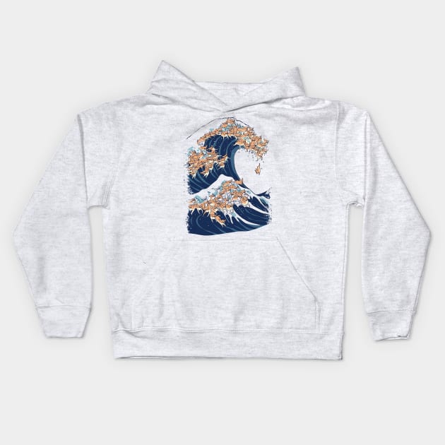 The Great Wave of Chihuahua Kids Hoodie by huebucket